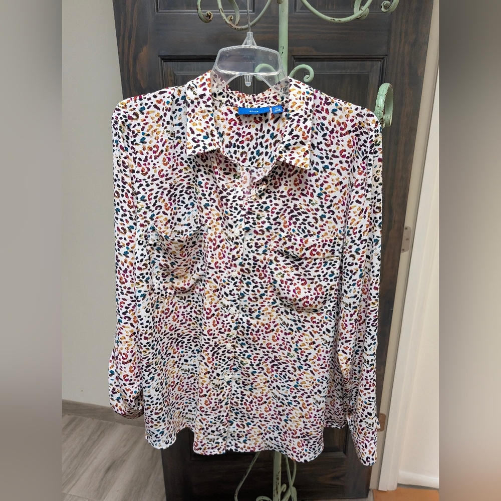Colorful Leopard Print Blouse